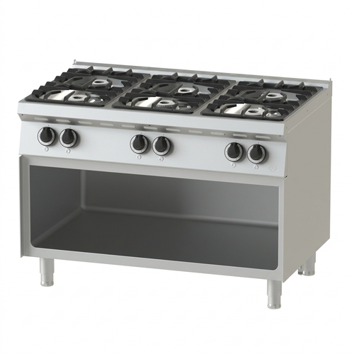 Nayati Meritus 700 Series 6 Burner Gas Range with Open Cabinet