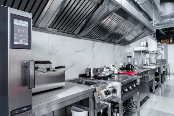 Kitchen appliances in professional kitchen in a restaurant, nobody